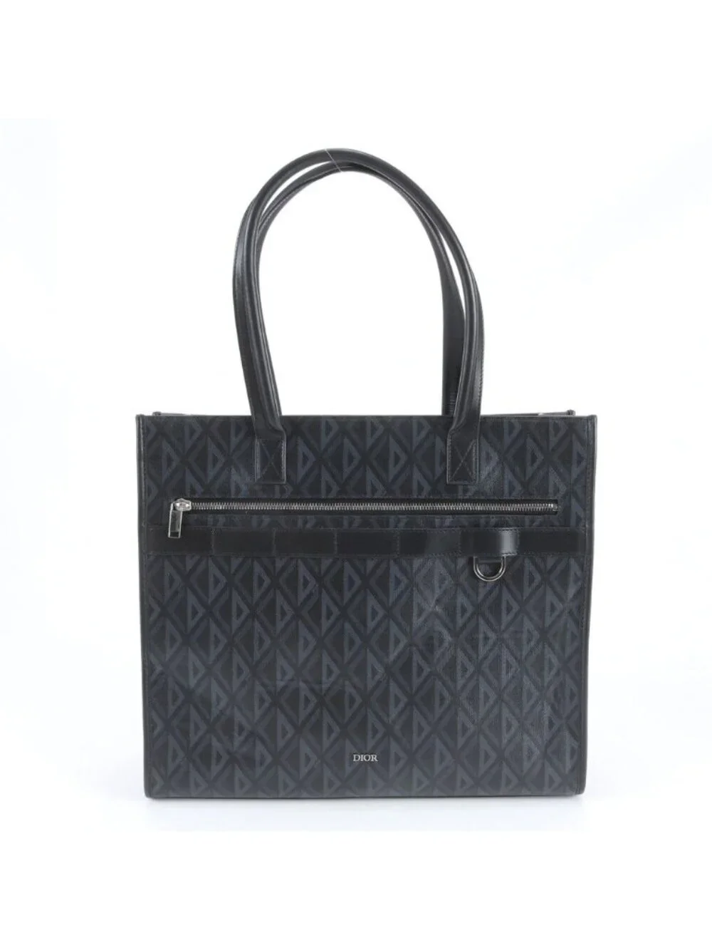 Dior Safari Leather Tote Shoulder Business Document Black